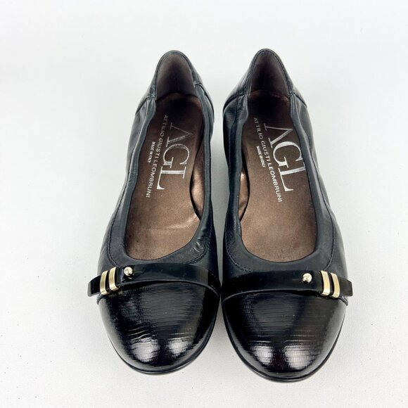 AGL Attilio Giusti Leombruni Womens Bella Patent Leather Ballet Flats size 5.5 - Picture 2 of 16